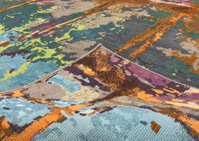 Astract 1 contemporary multi colored area rug front and back