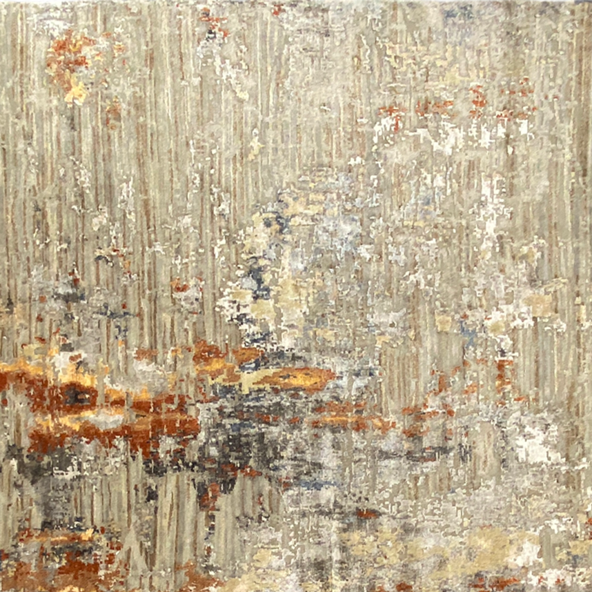Jupiter contemporary rug runner gray full detail