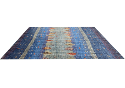 Luri transitional blue rug side
