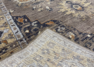 Gossamer gray brown rug front and back