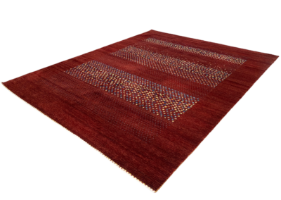 Ohana red modern rug angle