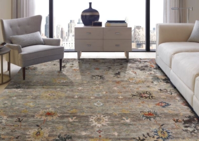 Fanciful area room rug gray