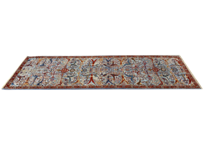 Nooristan blue and red rug side