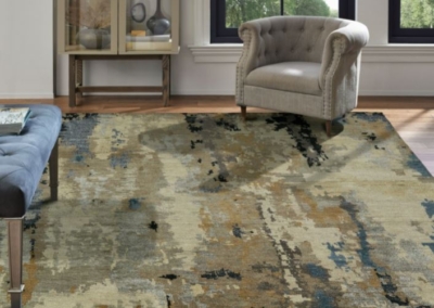 Granite area rug in living room