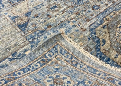 Fine Aryana transitional blue rug front and back