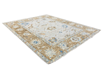 Area rug light blue and brown