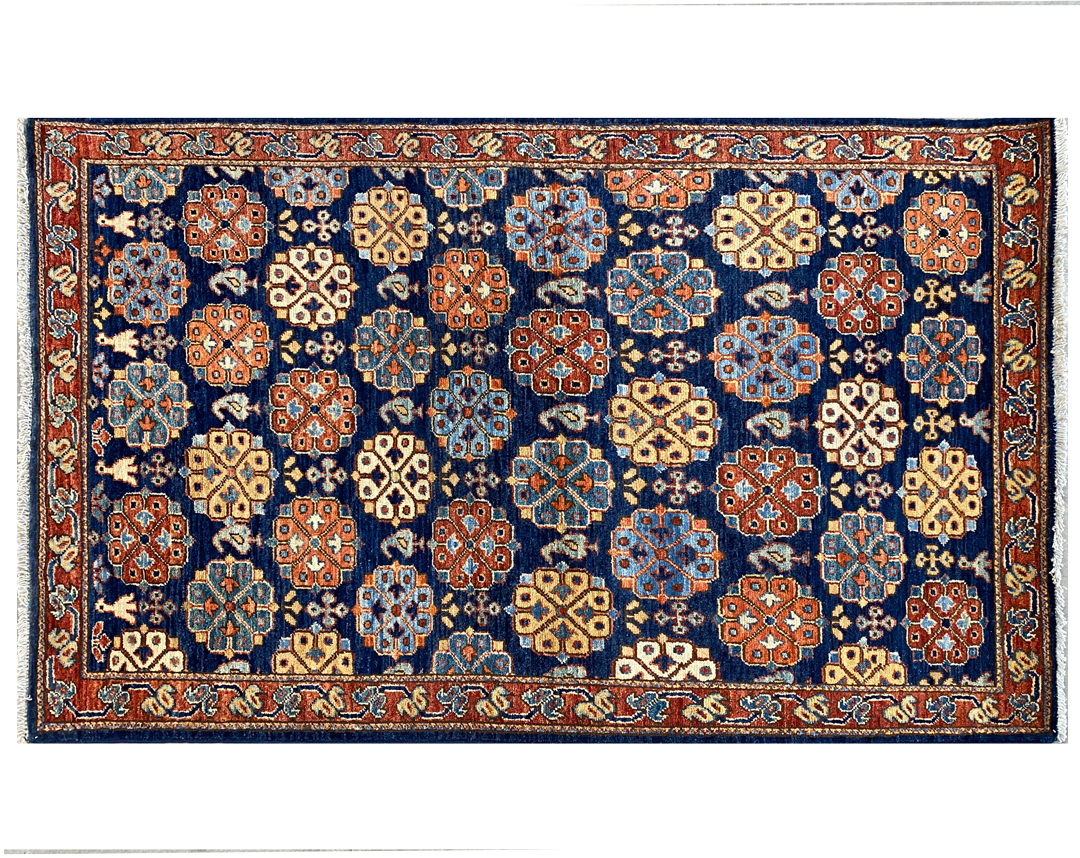 Aryana geometric design on blue base full detail