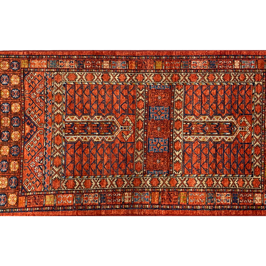 Ensari tribal rug red tones full detail