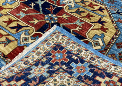Makhmal tribal blue front and back