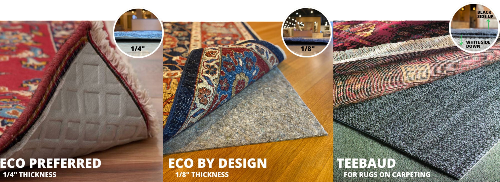 Area rug pads to choose from