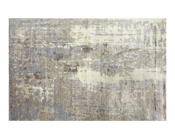 Medium modern 5x8 area rug with contemporary style. Wool with gray and silver tones.