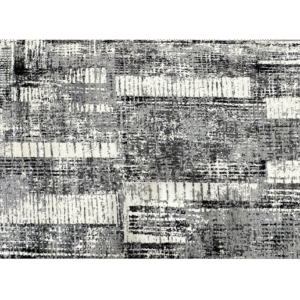 Medium modern 5x8 area rug with contemporary style. Wool with gray and silver tones.