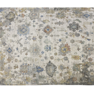 Large 10x14 area rug with transitional design. This rug is hand-knotted with wool.