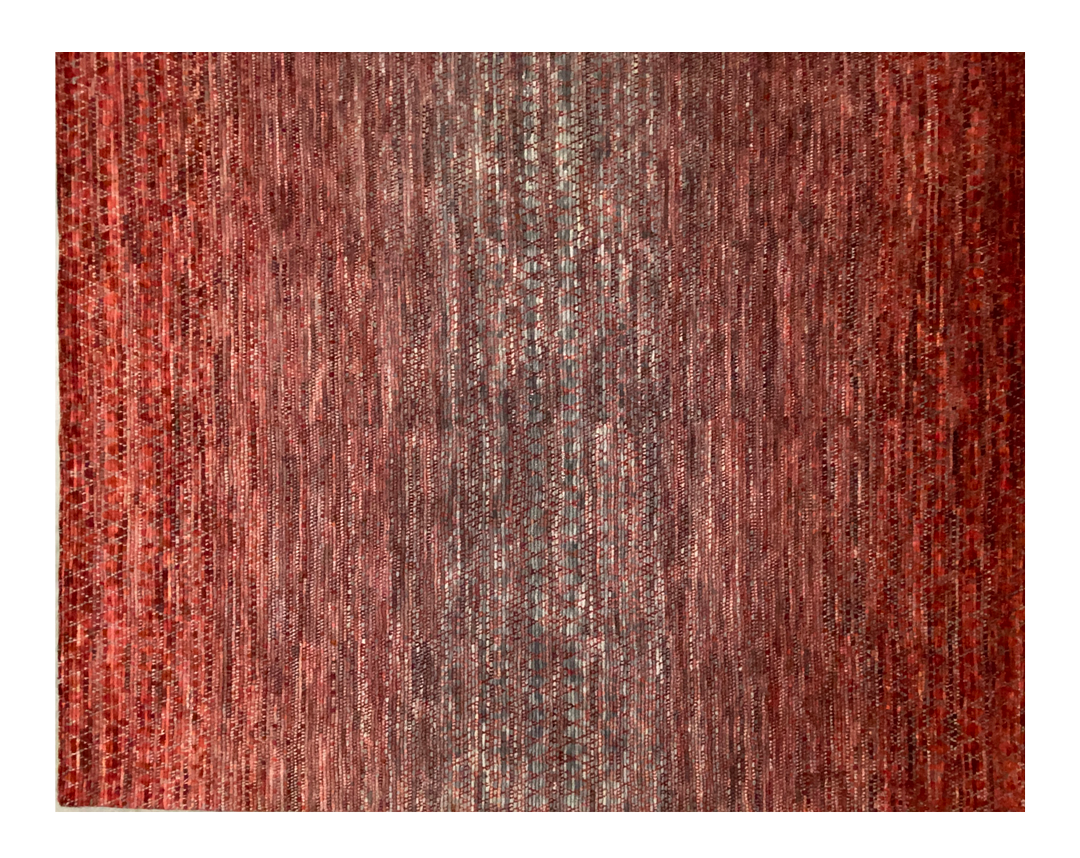 Mystique Mood modern rug red and blue full detail