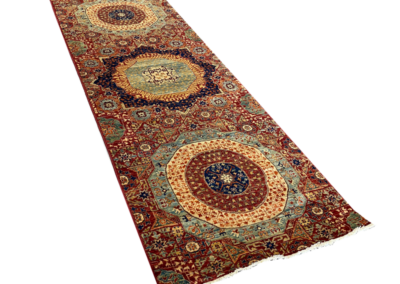 Mamluk runner rug multi tones angle
