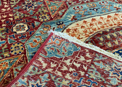 Mamluk runner rug multi tones front and back