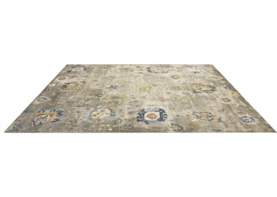 Transverse area rug grey and green side