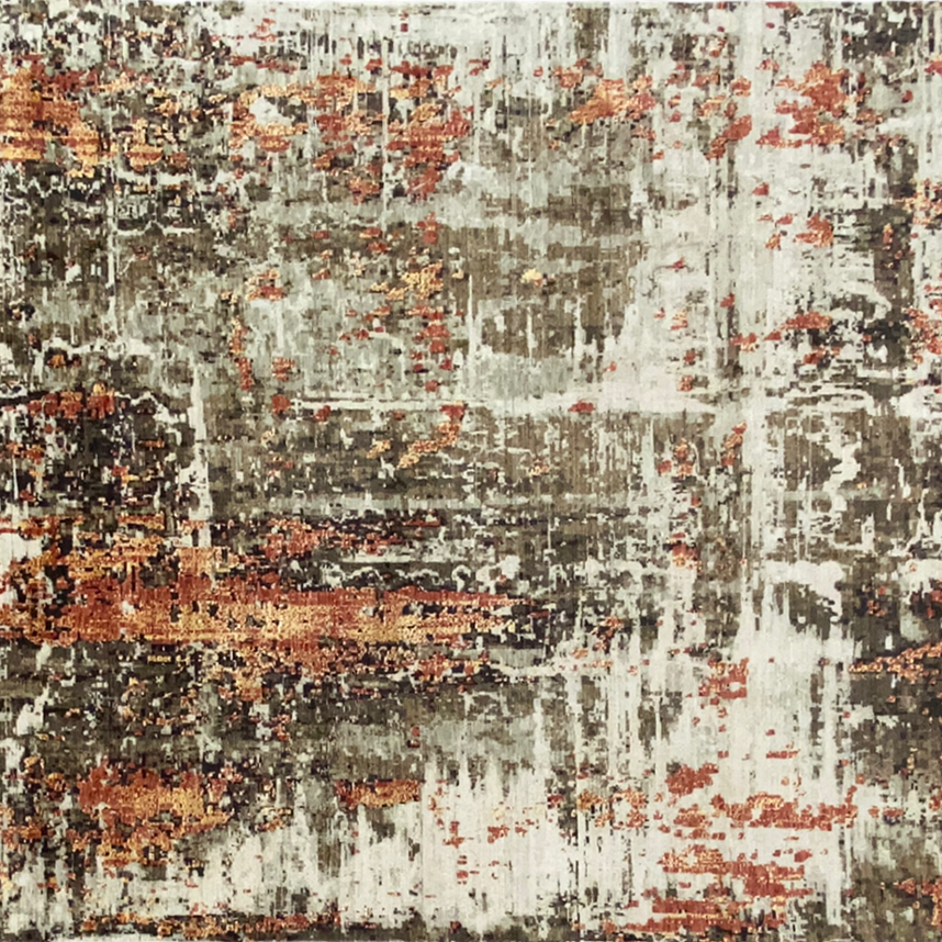 Premier contemporary brown multi tone rug full detail