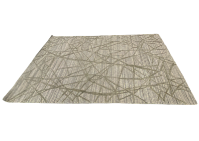 Uranus contemporary hand knotted silver gray rug side