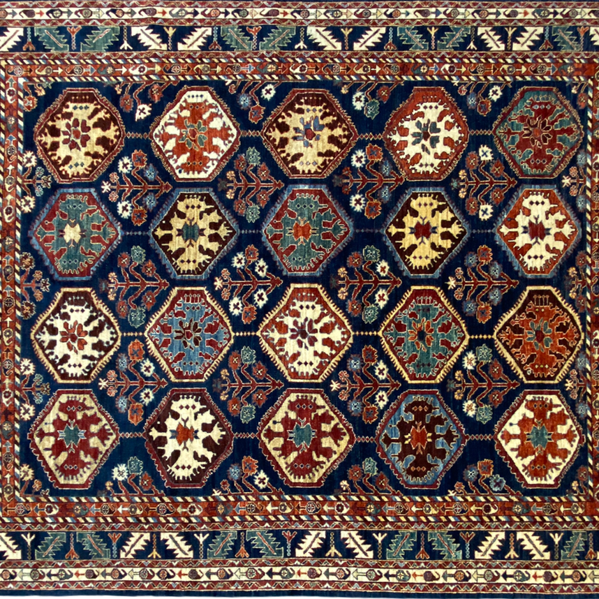 Aryana arrow border tribal rug front full detail