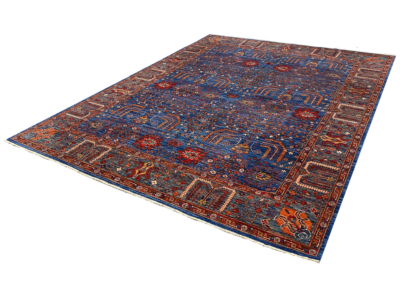 Aryana wool are rug blue base angle