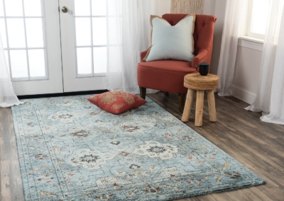Premier collection blue area rug