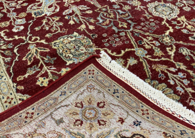 Cote D'Azure Monte Carlo area rug maroon front and back