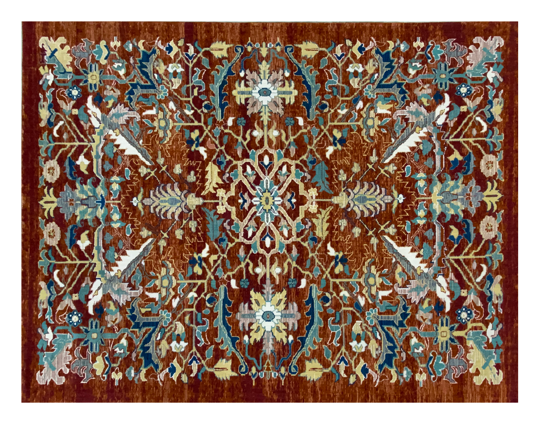 PSA02 orange rug full detail